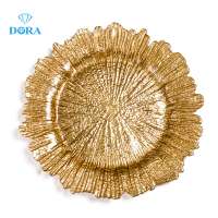 low price gold glass round charger plates for wedding